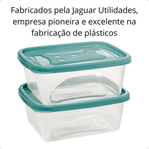 6 Potes Comida Retangular 750ml Potinho Marmita Geladeira
