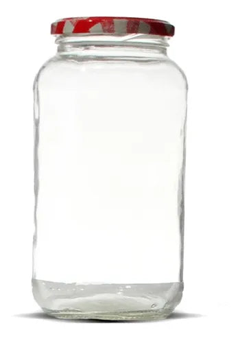 15 Potes De Vidro 800ml Az 500 Com Tampas Metálicas E Lacres Cor Vermelho Xadrez
