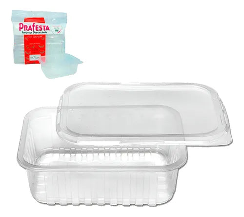 Pote Descartável 350ml Tampa Freezer Microondas Marmita 72un