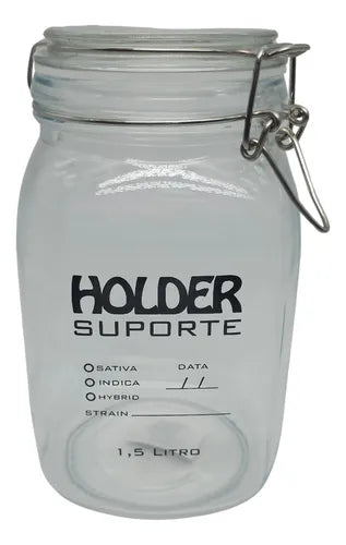 Pote Hermético De Vidro 1,5 L Holder Suporte - 1 Unid