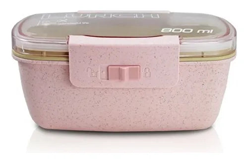 Marmita Ecológica Com Divisória 800ml Com Tampa Bpa Free
