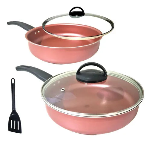 Frigideira Alta Funda 18cm E 22cm Com T Vidro Antiaderente