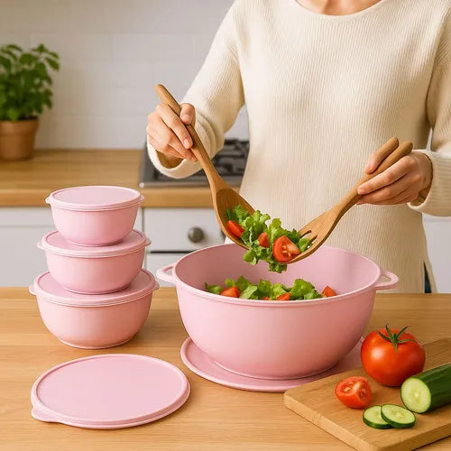 Kit 6 Potes Plastico Redondos Bowl Livre Bpa
