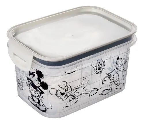 Pote P/mantimento Retangular Trama Mais Mickey 1,2l Plasútil