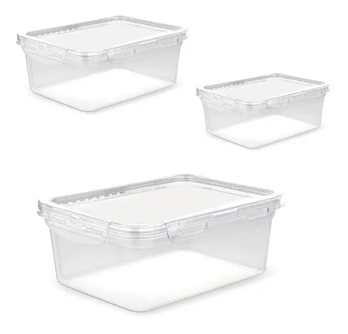 Kit Com 3 Potes Tampa E Travas Marmitas Uninjet