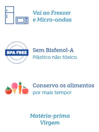 Pote Descartável Redondo 1000ml Freezer Microondas 25 unidades Cor Transparente