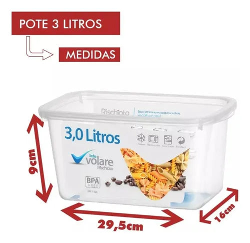 Potes Para Presídio - 2 Potes De 3 Litros E 2 Potes De 1,2l