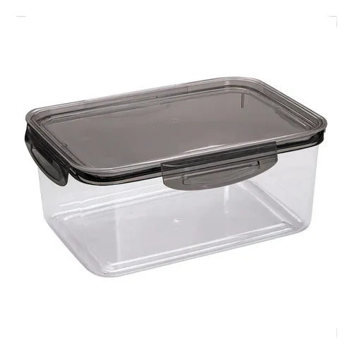 Pote Hermético Porta Mantimentos 2,6l Trava Mais Cristal Cor Preto