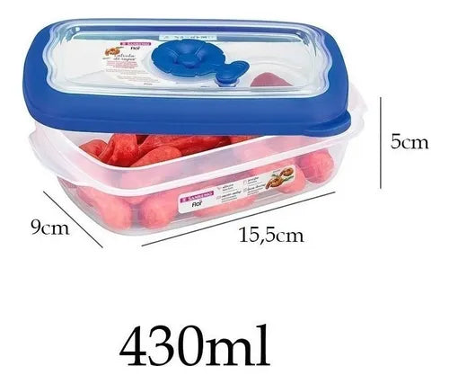Kit De 3 Potes Herméticos Plástico Marmita Transparente