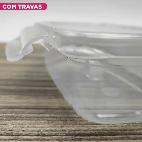 Kit Pote Raso M Com Travas 500 Ml Com 10 Unidades Cor Transparente