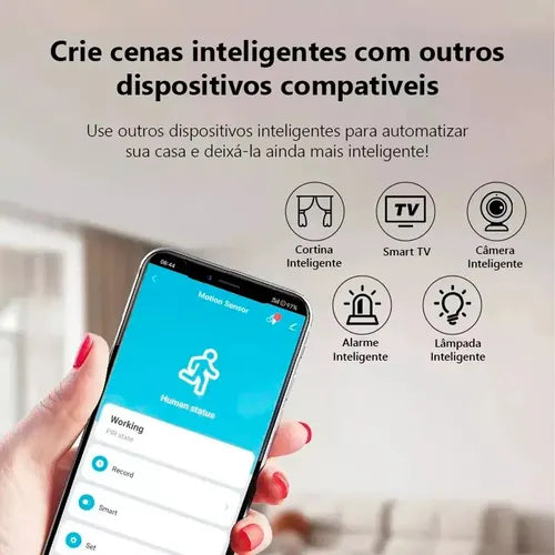 Sensor Movimento E Presença Wifi Inteligente Alexa Tuya Pir