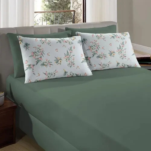 Jogo De Cama Lençol Casal Super King 3 Peças Malha 2,03x1,93 Cor Diversos Desenho Do Tecido Estampado