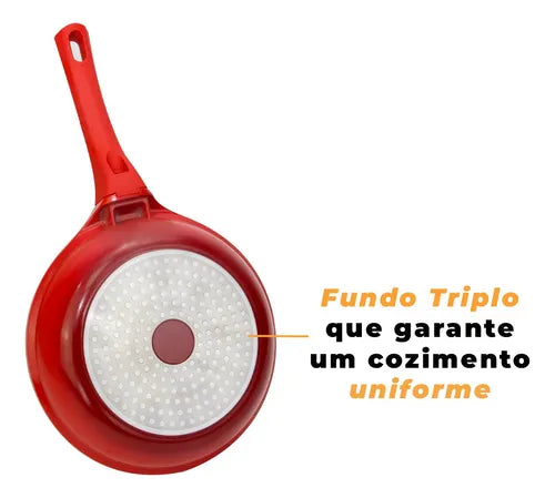 Frigideira Antiaderente 1,8l 24cm Indução Mimo Style Cor Vermelho