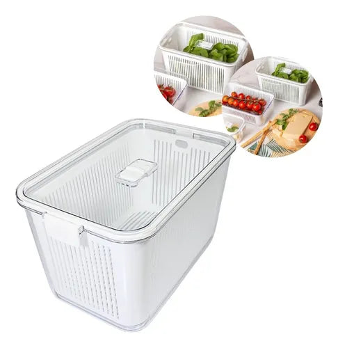 Pote Hermético Slim 4.470ml Com Cesto Salada Frutas Paramount