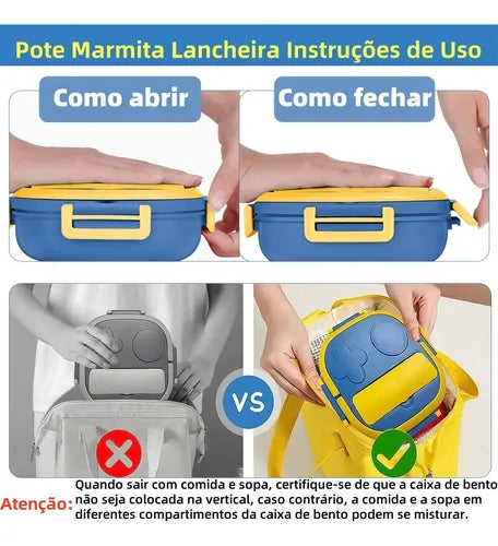 Pote Infantil Marmita Térmica Lancheira Escola Talhere 550ml