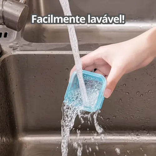 4 Mini Potinhos Potes Frutas Papinhas Grãos Lanche Com Trava