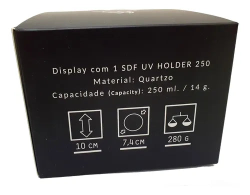 Pote De Vidro Quartzo Squadafum 250ml Uv Holder Hermético