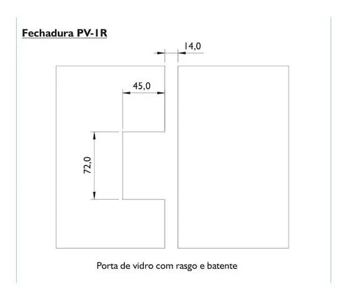 Fechadura P/ Porta De Vidro Hdl Pv90 1r Abre Para Dentro 12V