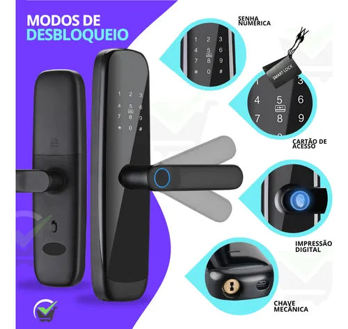 Fechadura Eletrônica Inteligente Digital De Embutir Wifi App