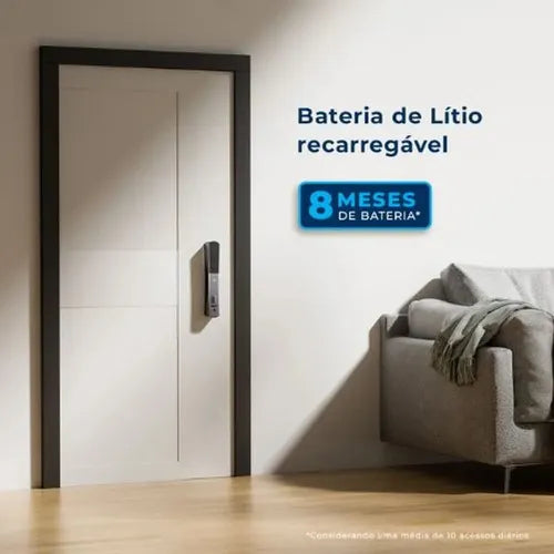 Fechadura Digital De Embutir Wi-fi Ip55 De6100i Samba Preto