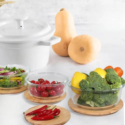 Jogo De Potes Resistente Para Alimentos Forno Freezer