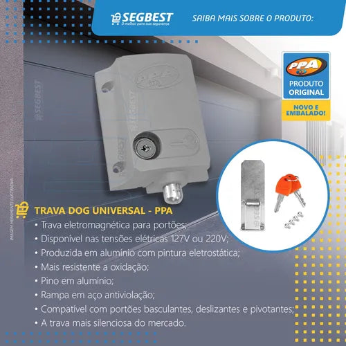Trava Elétrica Motor Portão Eletrônico Ppa Dog Cinza 127v Cinza