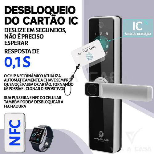 Fechadura Digital Eletronica C/ Câmera Senha Biométrica Wifi
