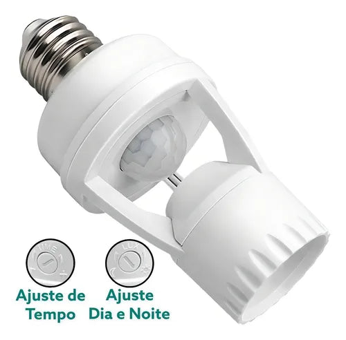 Sensor De Presença Soquete Luz Iluminação Movimento E27 360