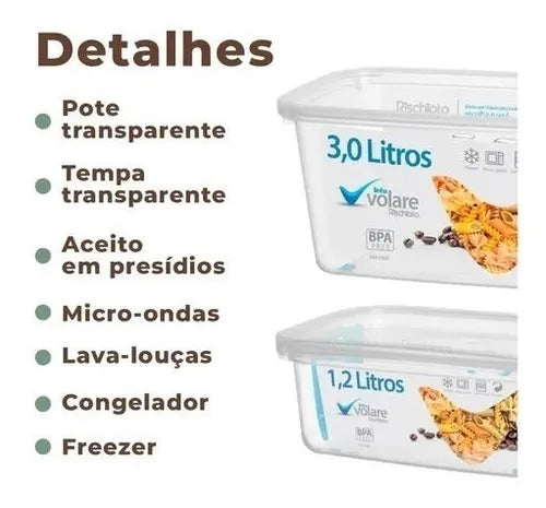 Kit 2 Potes 1,2 L E 3,0 L Volare Presídio Rischioto Sap