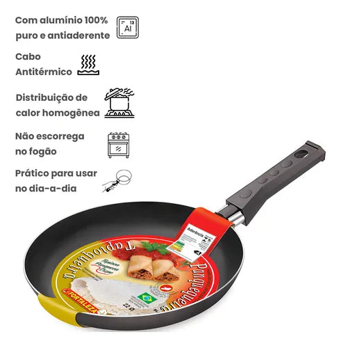 Frigideira Panqueca Tapioca 26cm Antiaderente Não Gruda Top! Cor Preto