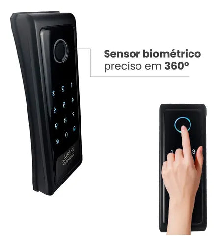 Fechadura Eletronica Papaiz Sobrepor Sl140 Senha Biometria Papaiz SL140 Bio