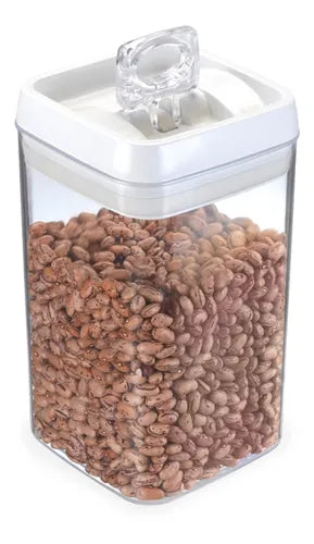 Kit 6 Potes Herméticos Acrílico Mantimentos Tampa Trava 2,3l Injeplastec