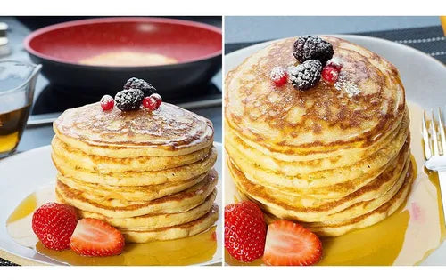 Panela Polishop Sauté Grand Vermelha de 24cm Frigideira Flavorstone