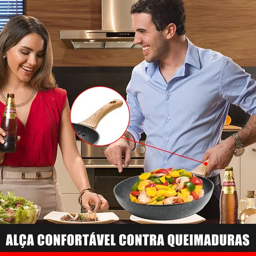 Frigideira  Antiaderente Fogão Cooktop Indução/gás 3 Peças
