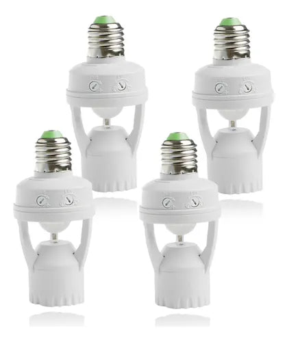 Kit 4 Sensor Presença Fotocélula Lâmpada E27 Soquete