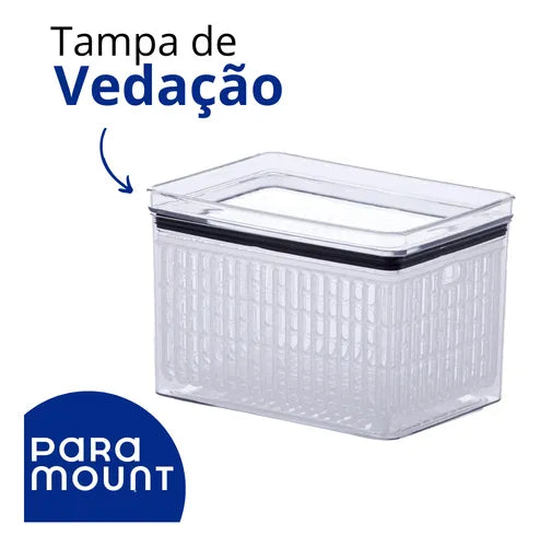 Kit 2 Pote Porta Tudo Fresh Hermético 1800ml Lumini Acrílico