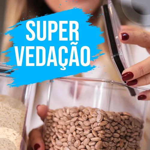 Kit 8 Potes 2,3l + 4 Potes 1,1l P/ Organização Cozinha