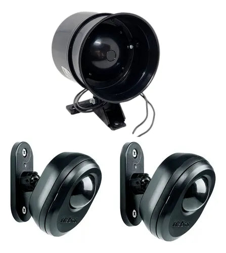 Kit 2 Sensor De Presença Movimento E 1 Sirene Alarme Bivolt
