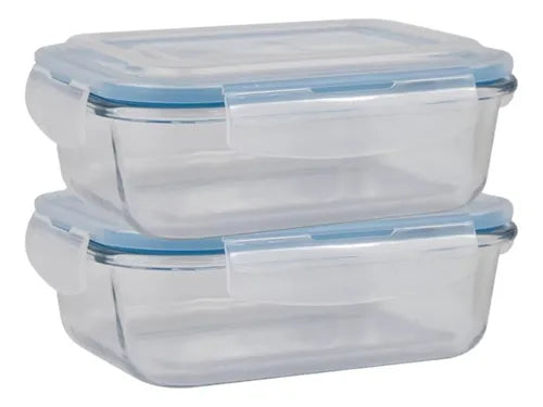 Conjunto De 2 Potes De Vidro De Marmita Hermético 1 Litro