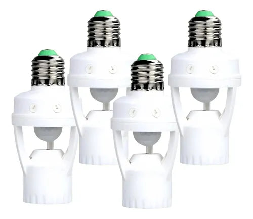 Kit 4 Sensor De Presença Lâmpada Movimento Soquete E27