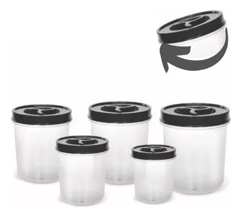 Pote para alimentos hermético Ercaplast Conjunto Mantimentos 13L ônix - kit com 5 unidades
