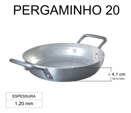 Kit Frigideira Panelinha Pergaminho N°20 - 800ml 20 Peças Cor Cinza