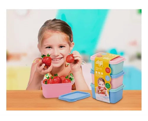 6 Potes Herméticos Infantis Kids 250ml Bpa Free - Envio Já