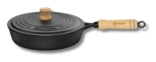 Frigideira De Ferro Fundido Indução Com Tampa  22 Cm Oferta