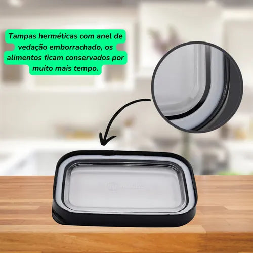 Kit 2 Potes Para Alimentos Mantimentos Grãos Arroz Feijão 4l