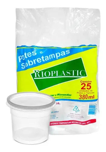 Pote Redondo 380ml Pacote C 25un Rioplastic