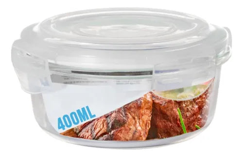 Pote Vidro 400ml Hermético Mantimentos Tampa 4 Travas