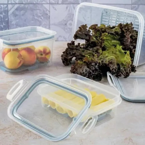 Kit 2 Pote Hermético 1 Lt Porta Frios Empilhável Divisórias
