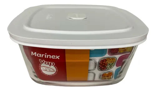 Kit de potes de vidro Nadir Figueredo 6 recipientes para alimentos Marinex - Cor - Branco