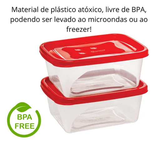 Kit 6 Potinhos Comida 420ml Geladeira Pote Marmita Livre Bpa
